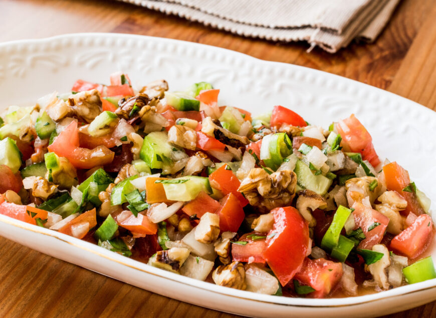 Turkish Gavurdagi Salad with walnut.