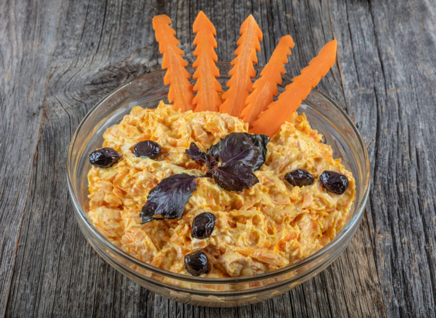 Healthy diet food concept-organic carrot salad