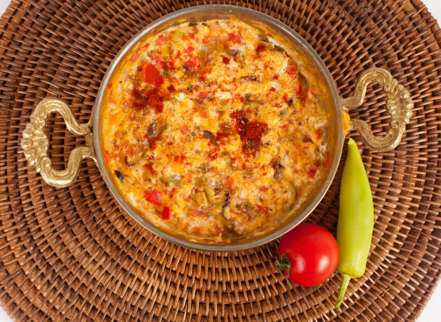 turkish food menemen on a mat